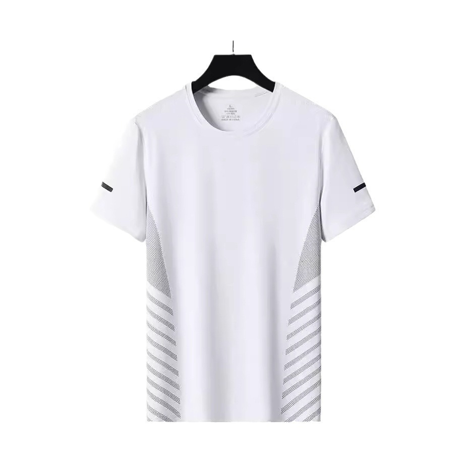 Sun Protection Short-Sleeved T-Shirt Men's Summer Thin Quick-Drying Mesh Sports Fitness Half-Sleeved Top Casual Elastic t Summer Wear