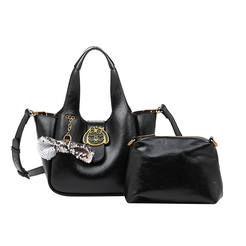 Mujeres de color sólido PU suave de alta calidad de la piel de cera de cera de aceite de 2025 arco portátil casual de mano 2772 #