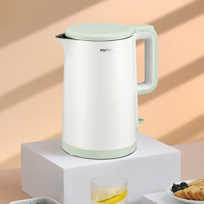 Jiuyang 전기 주전자 K17FD-W102 가구 1.5 L 대용량 더블 레이어 안티 스케일 통합 주전자 선물