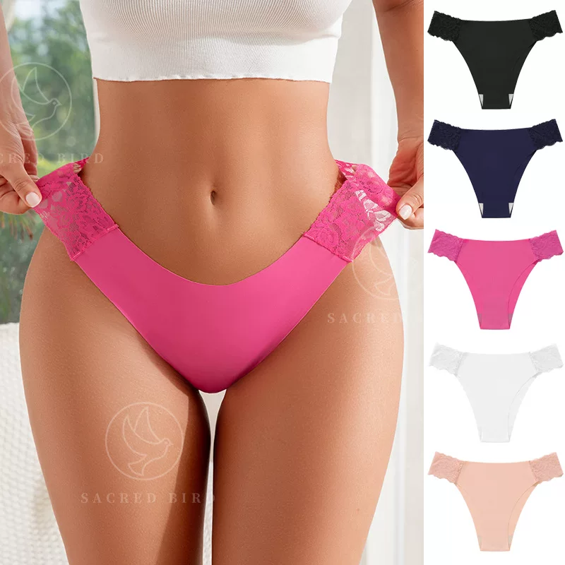 Кружевные тонкие дышащие трусы-брифы для коррекции формы бедер, плюс сайз, разноцветные