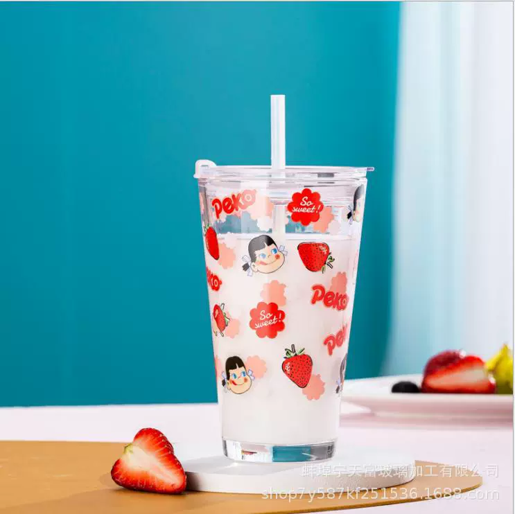 Cartoon glass hairpins, creative cute straw for office, wholesale