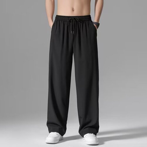 Street Fashion New Trend Hip-Hop Youth Popular Loose Stretch Casual Men's Sports Plain Simple Chiffon Leisure Pants