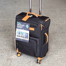 日本超轻牛津布子母拉杆箱静音万向轮布箱多口袋行李箱极简静奢