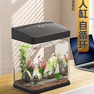Fish Tank Living Room Small Household Desktop Acrylic Self-Circulating Filter No Water Change Ecological Lazy Artificial Aquarium