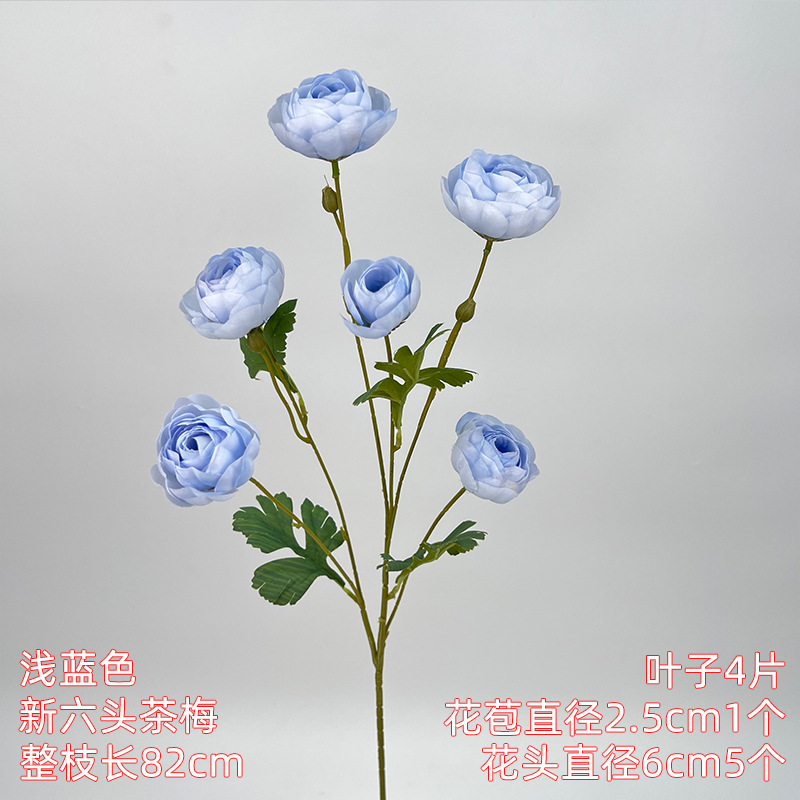 Flor azul cielo flor de bodas flor de seda flor de bodas flor de decoración de flor de vestíbulo flor de techo suave