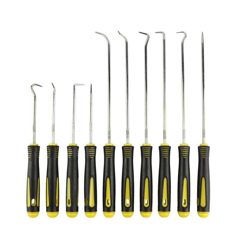 노란색과 검정색 후크 10개 세트(투명 가방 + 호스 보호 커버)