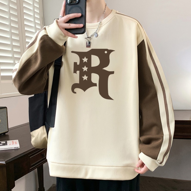 Sweatshirt Homme À Col Rond Coupe Oversize Et Style Décontracté_voghion.com