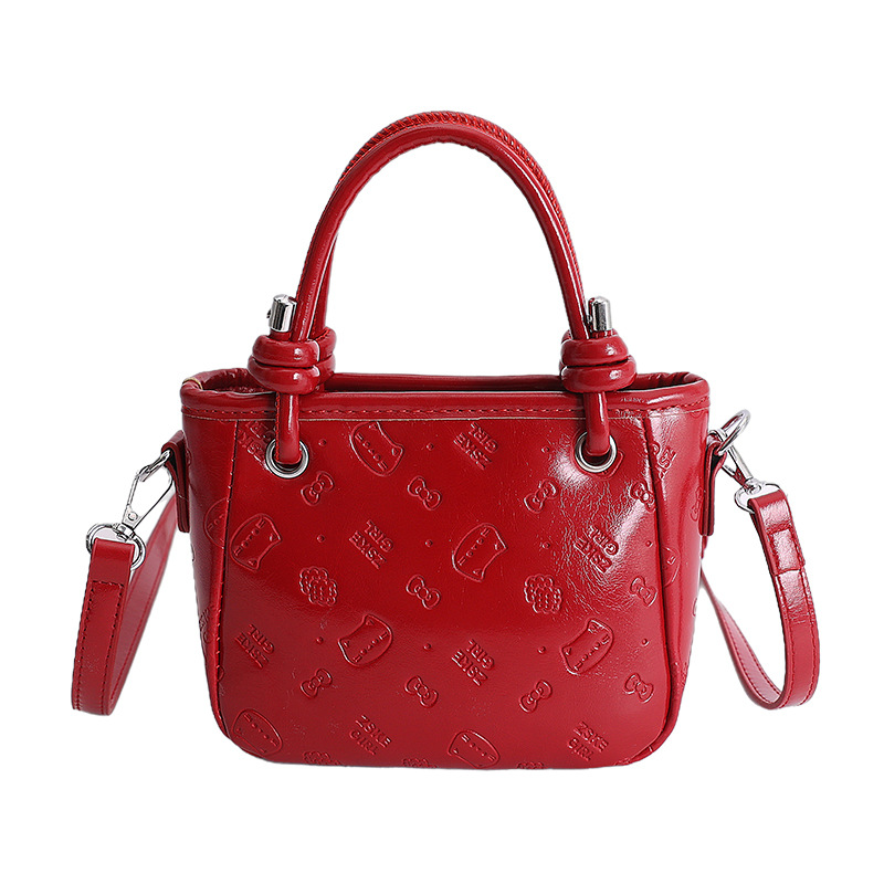 2026 ocio coreano estilo exterior encantador bolso de cubo de impresión diaria de moda nicho de diseño de hombro único bolso de tramo inclinado image 11