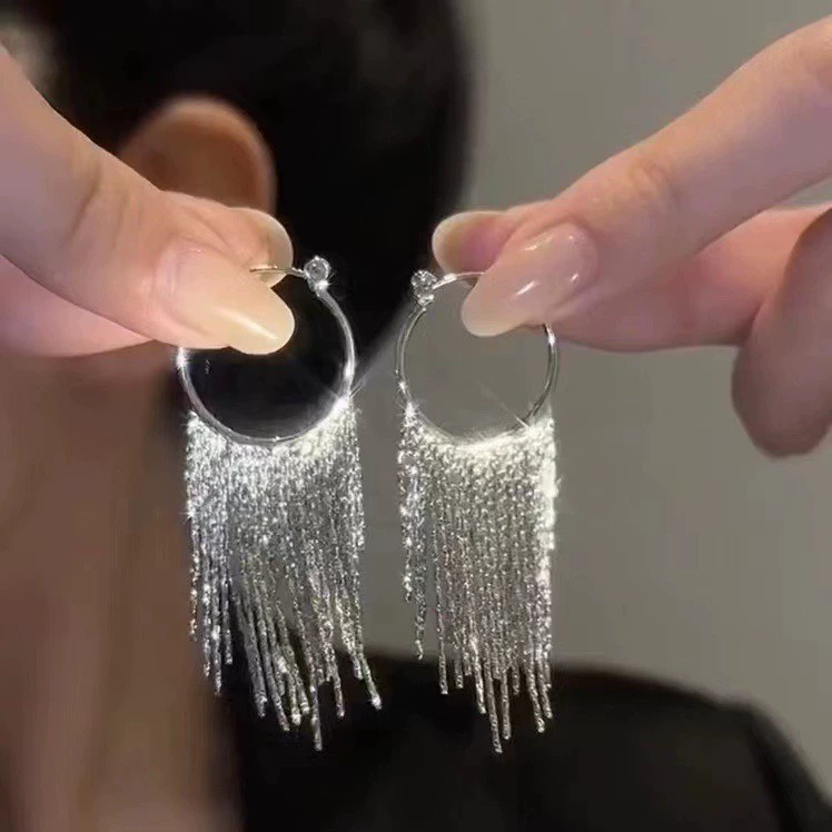 Серебряная игла, серьги, мелкие медные цирконии с жемчугом с кисточками, серебро 925 пробы, китайский стиль, европейский стиль