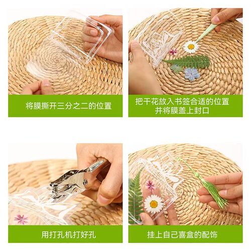 Dried Flower Page Border Transparent Flower Sealed Film DIY Dry Flower Bookmark