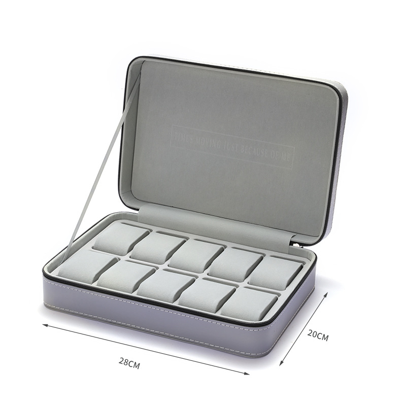 10 자리 회색 지퍼 가방