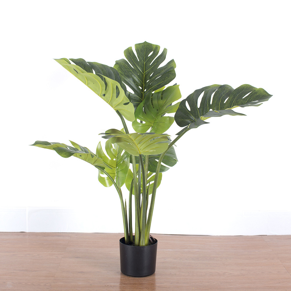 Fábrica de árboles artificiales Venta caliente decoración de plátano artificial planta verde artificial en maceta comercial decoración suave árbol artificial