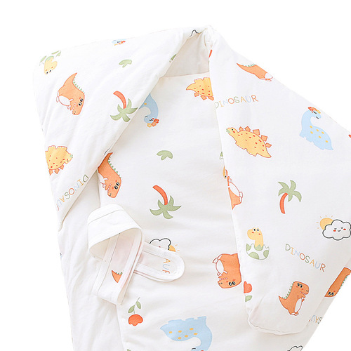 Baby swaddling blanket for newborn, suitable for autumn and winter, newborn baby supplies, thick and warm, with detachable belt