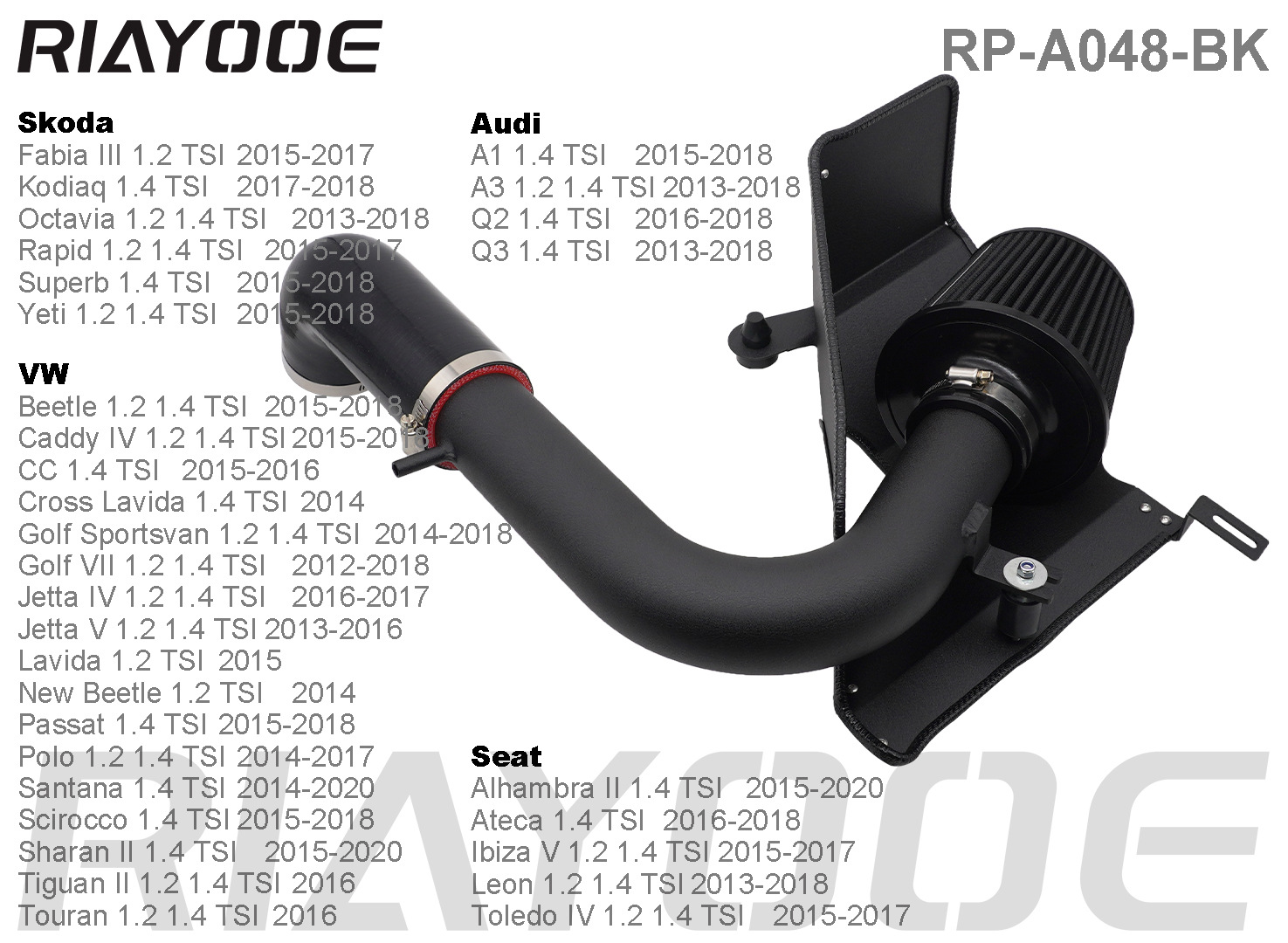 Car Air Intake Modification Kit Suitable for Volkswagen Audi Skoda Seat Ea211 Ea888 Engine