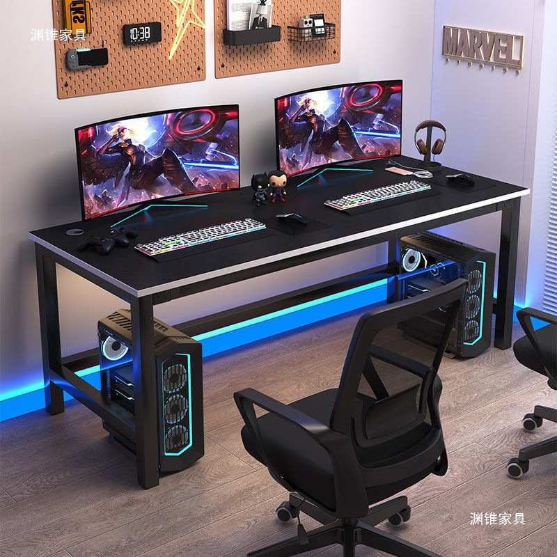 Computer Desk Desktop Home Bedroom Desk Office Simple Desk Workbench Internet Cafe Rectangular E-Sports Table Double