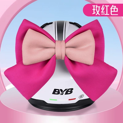 Dəbilqə (Kaska) aksesuarları Senior Sister Trunk Bow - basic-style-rose-red-pink-double-layer-oversized-bow