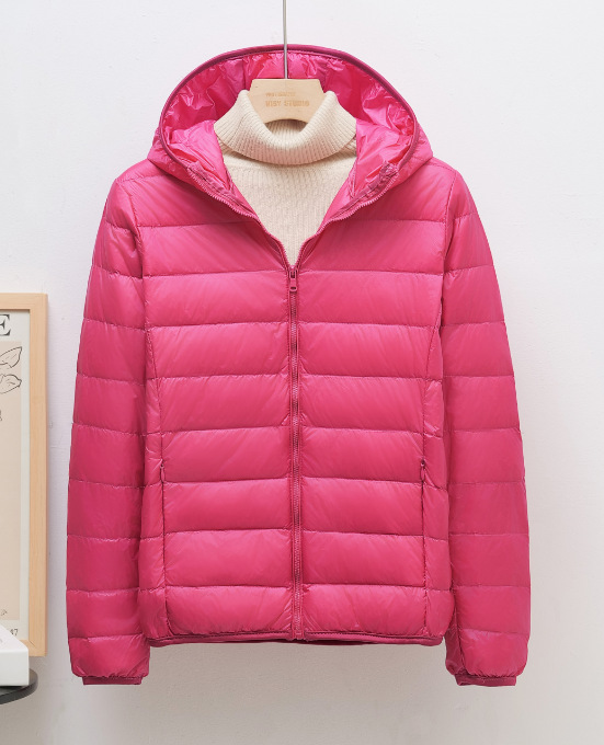 Rose red women's hooded