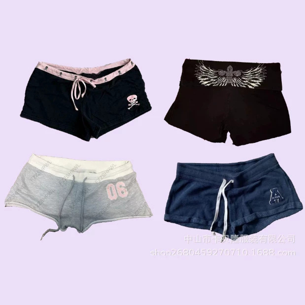 2025 Summer New Sports Style American Style Drawstring All-match Trendy Letter Printed Shorts for Women 2025 Summer New Sports Style American Style Drawstring All-match Trendy Letter Printed Shorts for Women