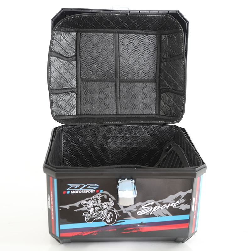 Electric Vehicle Storage Box, Motorcycle Tail Box, Large Capacity, Thickened and Durable, Large Size 47L, Storage for Electric Scooter Trunk