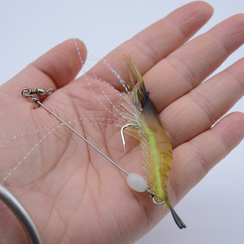 High-Imitation Lure Soft Bait with Hook, Fake Shrimp Lure, Biomimetic Shrimp Rig, Biomimetic Fishing Bait, Angling Tackle, Lure Bait