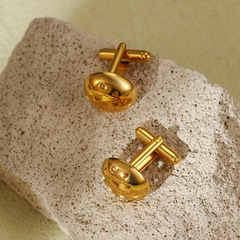 Trendy New Arrival Hollow Heart-Shaped Stainless Steel Cufflinks—Versatile, High-End French-Style Shirt Accessories in Titanium Steel