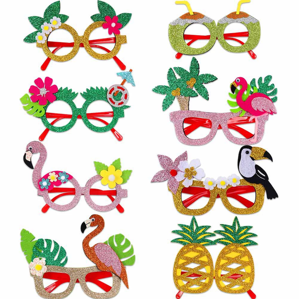 Новые пляжные танцевальные вечерние гавайские вечерние летние очки Amazon с фламинго и ананасом, забавные очки в оправе, украшение