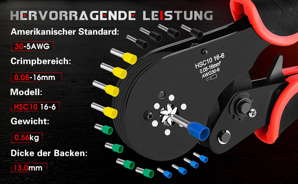 Crimpzange 0.08-16mm² Set