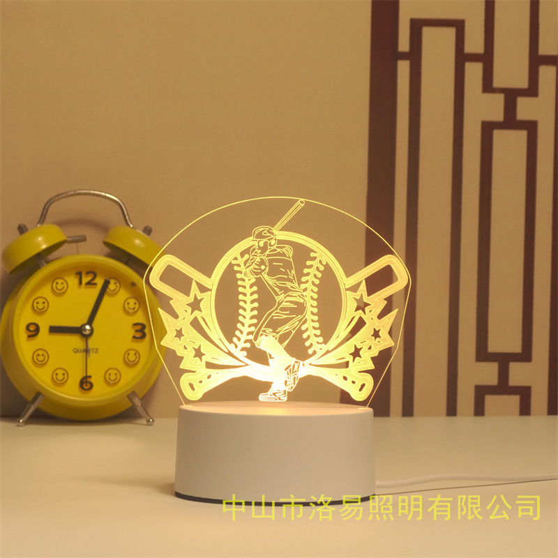 3D lámpara de noche acrílica atmósfera regalos de cabecera atmósfera lámpara de evento regalos al por mayor DIY lámpara de escritorio ideas de Navidad