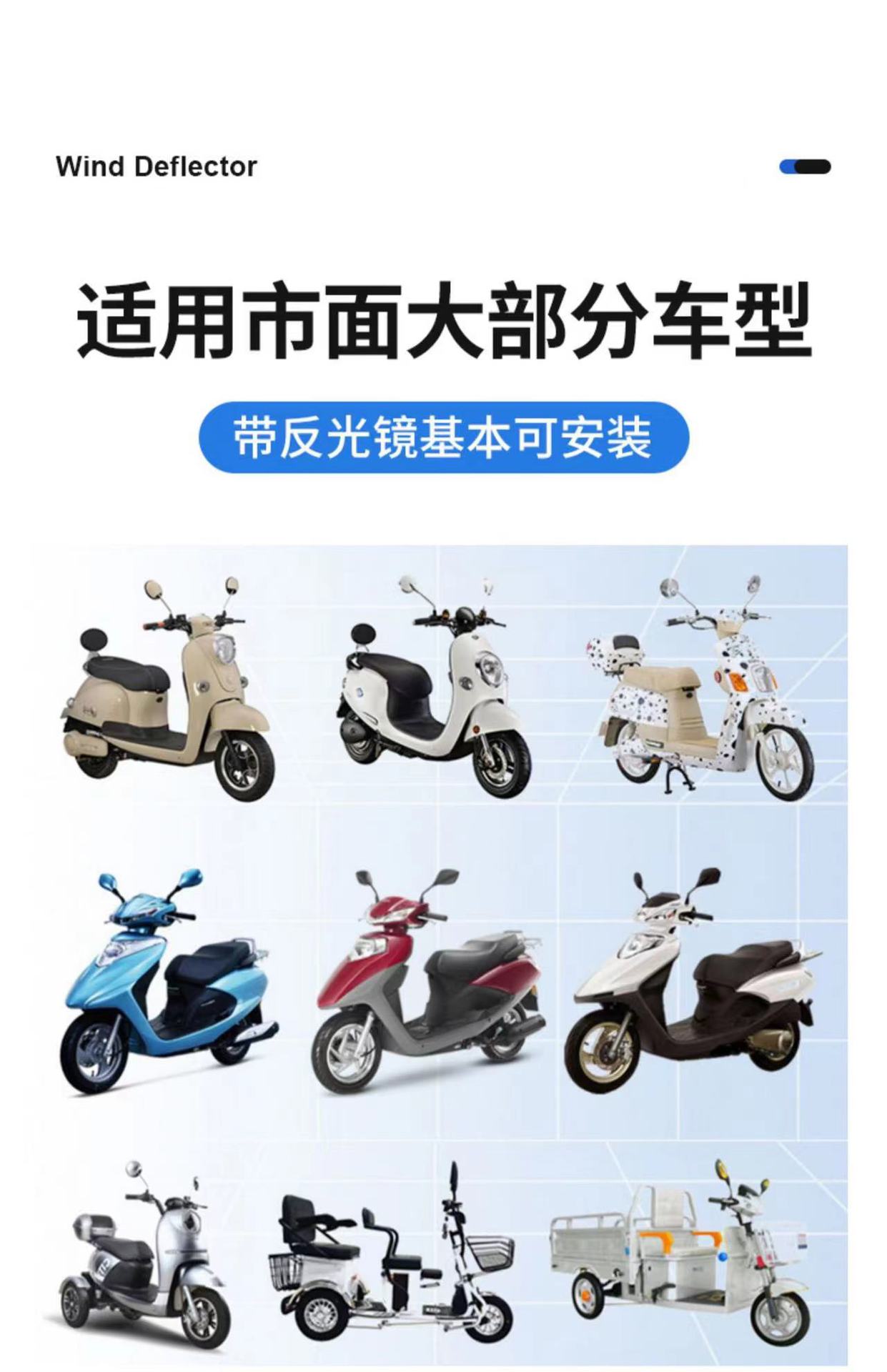 Electric Scooter Windscreen, Fireproof, Waterproof, Windproof, Foldable, Suitable for All Seasons, High-Definition, Foldable