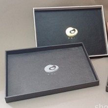 酒店皮具用品套装木纹托盘皮质宾馆洗漱用品盒易耗品盒厂家直销