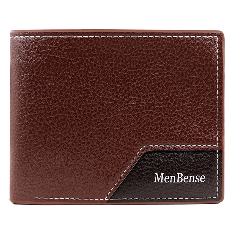 Cartera corta de los nuevos hombres de moda de la PU de los hombres de gran capacidad Multi-tarjeta de la moneda de bolsillo de la moneda de los hombres de la cartera corta