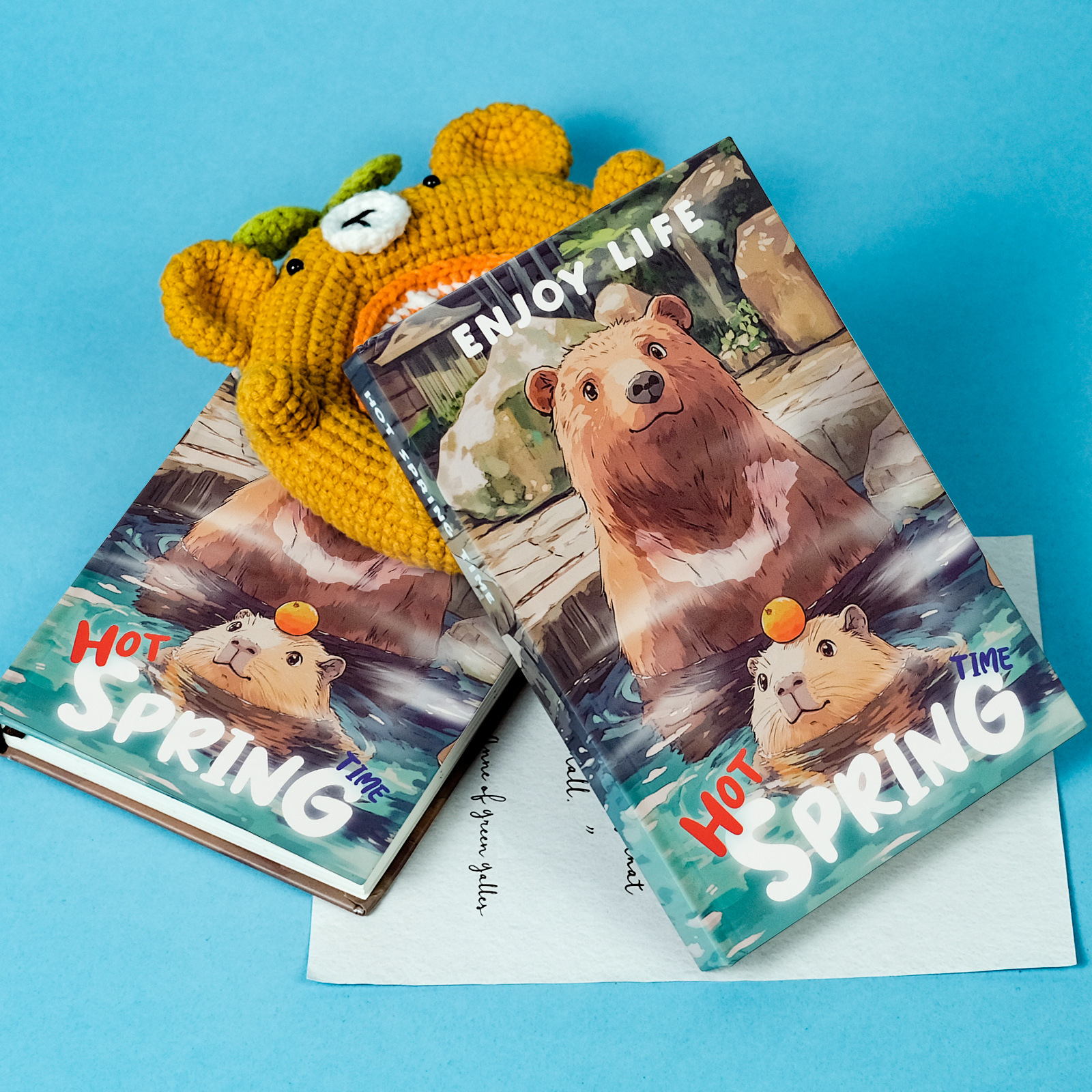 Cute Capybara-themed Cross-border Hardcover Notebook, Capybara Hot Spring Series Diary, In Stock_voghion.com