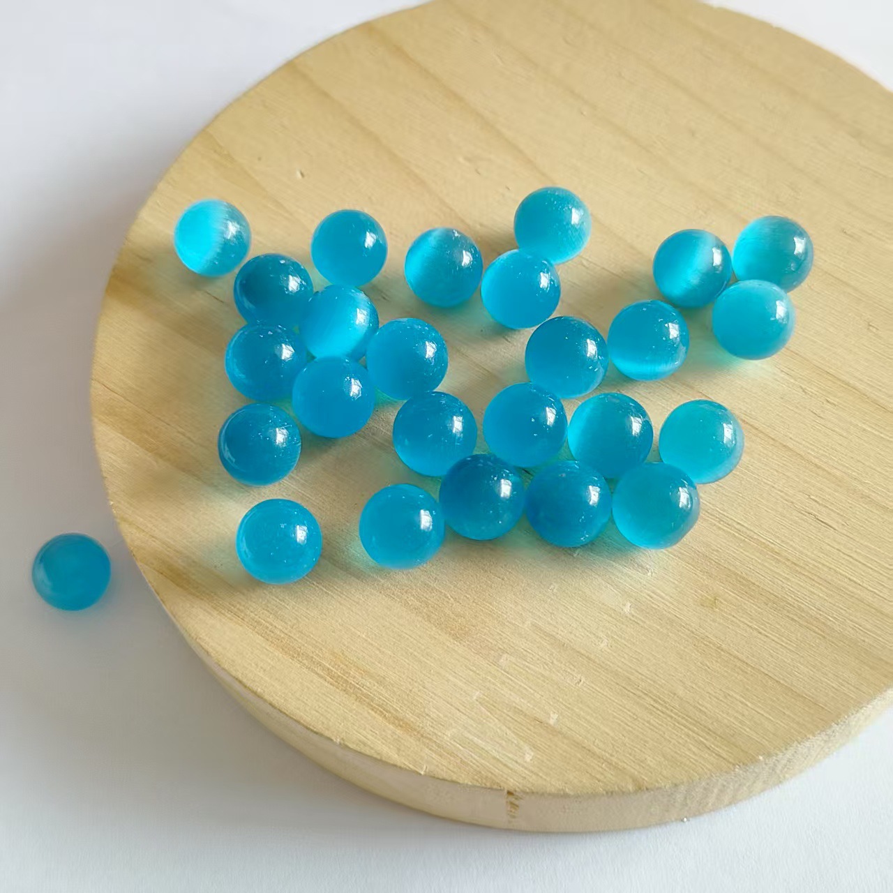 Sin agujeros, medio agujero, 8mm, cuentas redondas de cristal natural, ojos de gato, calcedonia, cuentas sueltas de ágata, accesorios de joyería de bricolaje, materiales al por mayor