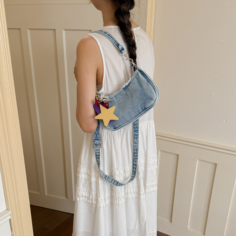 Bolsa de mano de denim para mujeres 2026 nuevo verano de moda diaria de viaje de hombro bolso de brazo mochila image 3