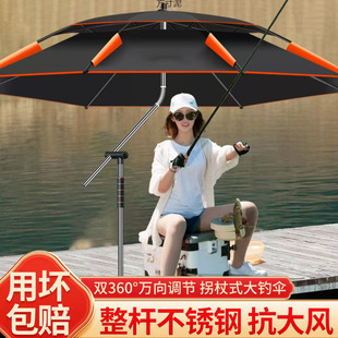 Fishing Umbrella, Thickened Outdoor Parasol, Large Umbrella, Wind-Resistant and Sun-Proof, New Style Umbrella for Stalls, Large Foreign Trade Wholesale