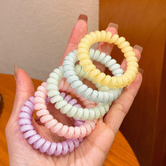 キャンディー色の電話線の髪輪の女性は高弾力で長持ちします。