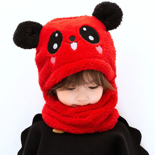 Children's Hat Autumn and Winter for Boys and Girls, Ear Protection Hat with Scarf, Cute and Adorable, Baby Ear Fleece Hat, Warm and Windproof