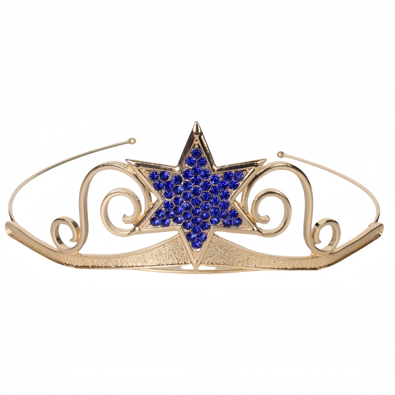 Nueva diosa aleación de hexagramas corona de cabello de fiesta europea y americana simple vestido de boda lujoso espectáculo de cumpleaños tocado