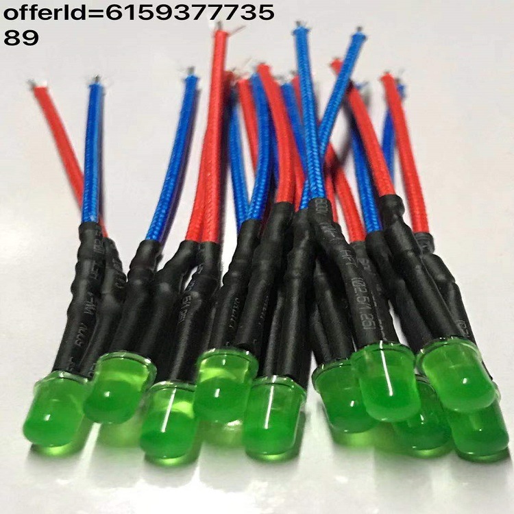 f3/3mmled灯珠 220v灯带耐温线 f3led发光二极管绿发绿色灯珠