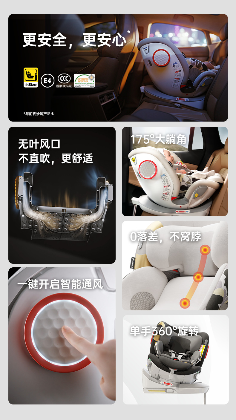 [Brand Source] Cat Head Owl Magic Turn Ultra2 Child Safety Seat 0-7 Years Old Car Safety Seat