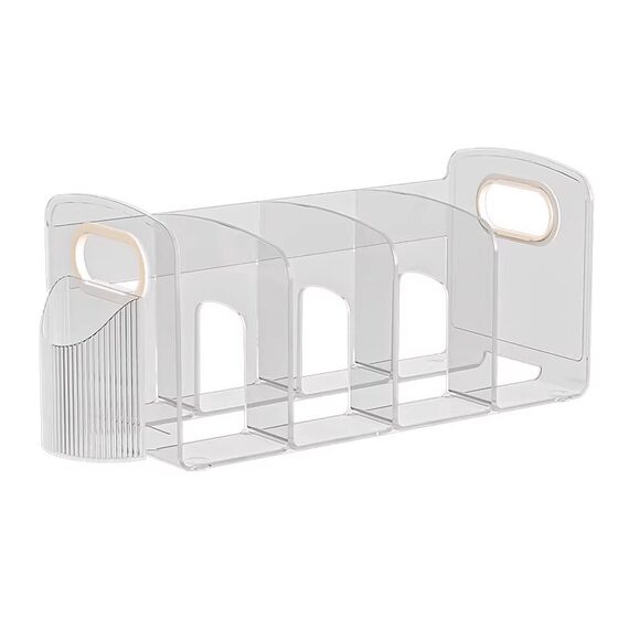 Desktop Book Stand Shelf Storage Box Transparent Student Book Desk Stand Partition Board Acrylic Pen Holder Storage Rack