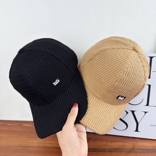 新款韩系针织棒球帽子女字母贴标休闲保暖百搭秋冬街头鸭舌男帽潮