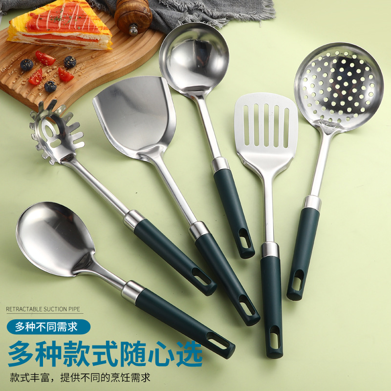 410不锈钢锅铲烹饪漏勺煎铲饭勺汤勺粉扒肉叉十二件套装厨具|undefined