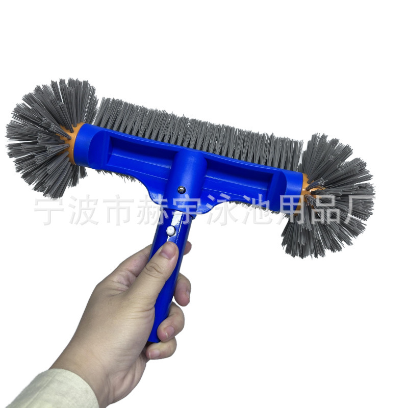 Factory new direct supply 13 inch special swimming pool cleaning brush swimming pool brush aluminum alloy back universal handle corner Factory new direct supply 13 inch special swimming pool cleaning brush swimming pool brush aluminum alloy back universal handle corner