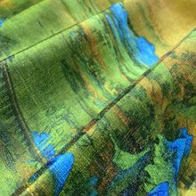 千里江山图马面裙面料波光粼粼树皮皱布料中式亮闪丝印花好打褶