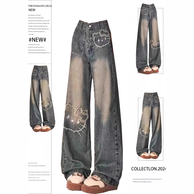 Women's Straight-Leg Loose Casual Jeans, Autumn 2025 New High-Waisted Slimming Petite Wide-Leg Floor-Length Pants Women's Straight-Leg Loose Casual Jeans, Autumn 2025 New High-Waisted Slimming Petite Wide-Leg Floor-Length Pants