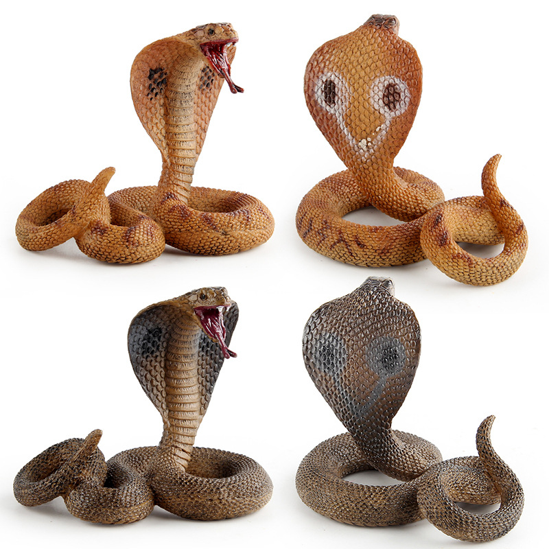 Transfronteriza simulación bosque animal serpiente modelo Cobra cinco venenoso serpiente murciélago serpiente truco decoración de escritorio adornos estáticos