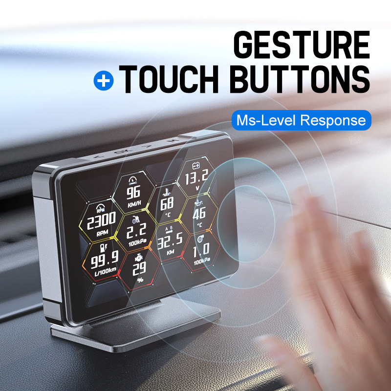 Instrumentos de automóviles hud Head-Up Monitor LCD Obd Instrumentos de transformación de diseño plano simple y elegante A91