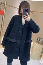 大码新款羊羔绒外套女加绒加厚毛毛时尚皮毛一体中长款大衣