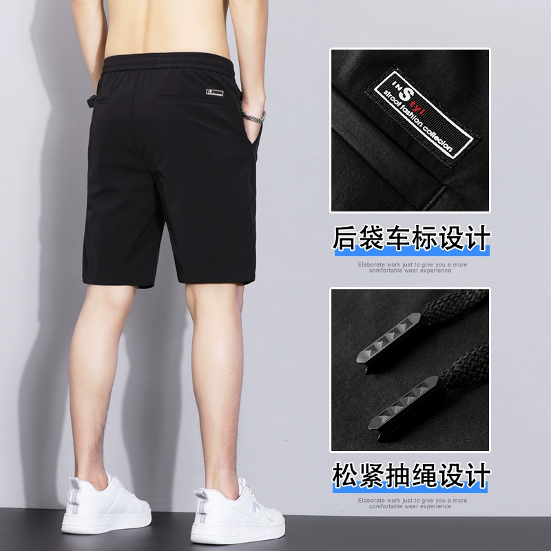 Silk shorts for leisure, beach quick dry sports summer thin trousers